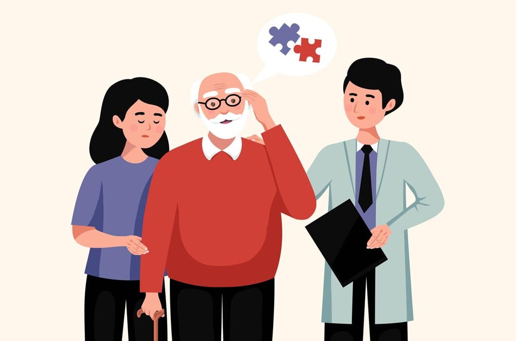 Dementia Care Older adult with family and a clinician